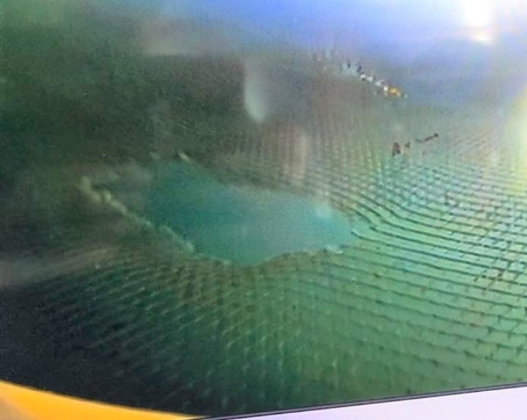 Hull i nota. Foto: dykkerselskap