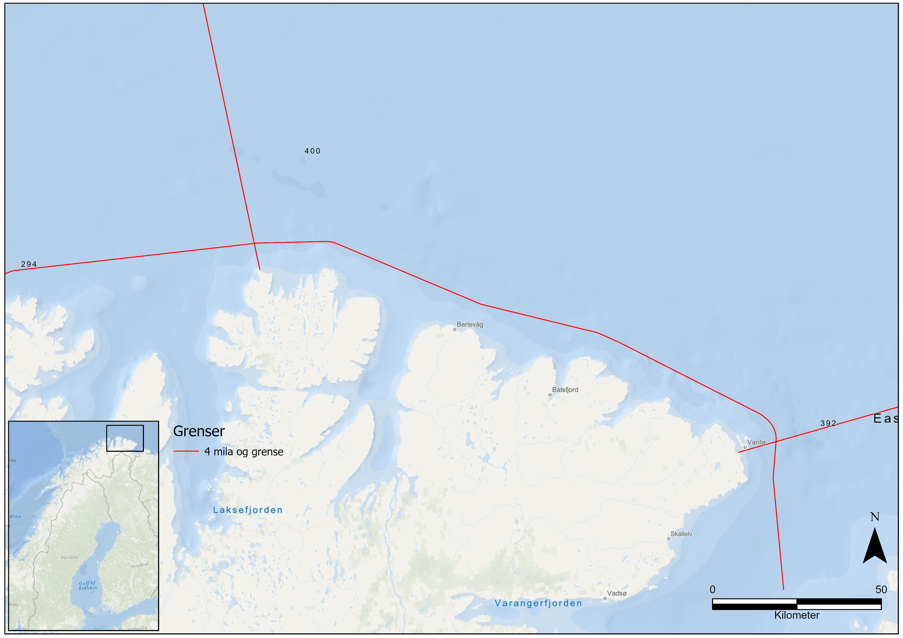 Kart over forbudsområde