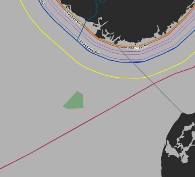 Aktsomhetsområde Midtbanken kart